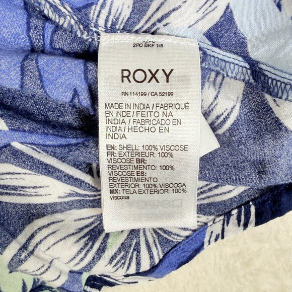 ROXY BEACHY VIBES INDIGO SEASIDE TROPICS SUNDRESS/COVERUP SIZE MEDIUM FLORAL - Picture 4 of 6
